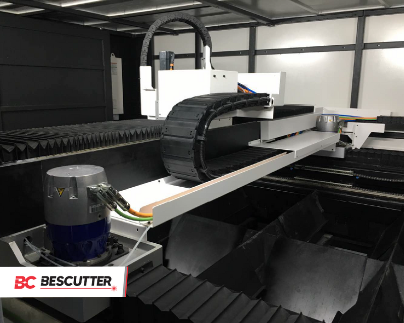 BesCutter Mach Speed 6-15KW 5'x10' IPG Fiber Laser Cutter Fully Enclosed with Hydraulic Shuttle Table - BesCutter Laser Cutters and Engravers