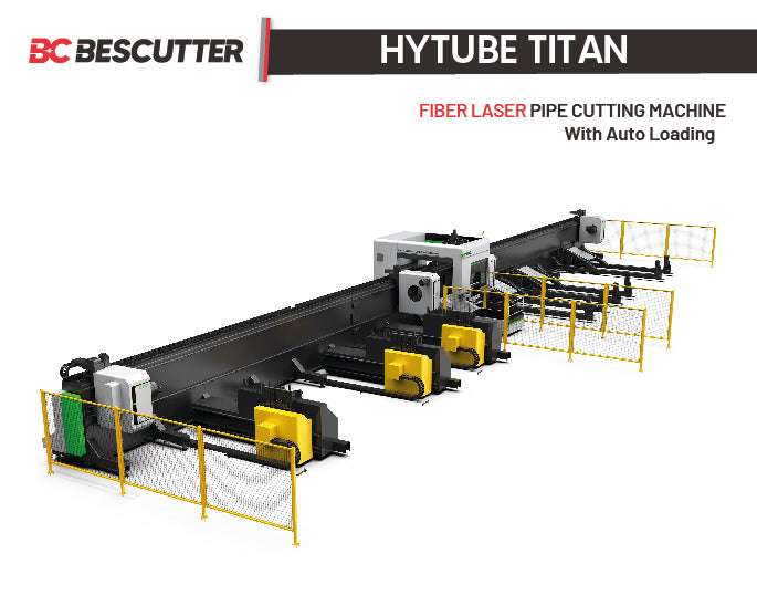 Hytube Titan TUBE CUTTER  6000W 20" Dia 4 Chuck Fiber Laser Pipe Cutting Machine
