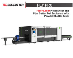 FLY PRO 5'X10' | 1500W - 6000W IPG | Fiber Laser Metal Sheet and Pipe Cutter Full Enclosure with Parallel Shuttle Table
